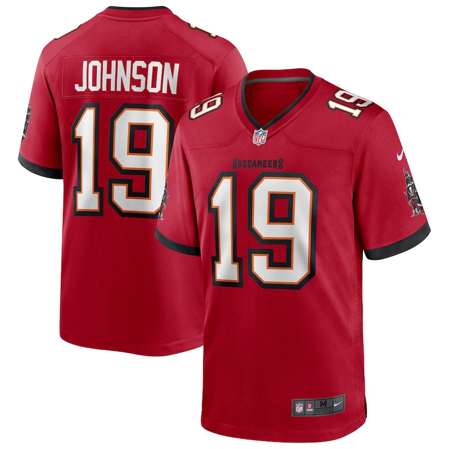 Men Tampa Bay Buccaneers #19 Keyshawn Johnson Nike Red Game Retired Player NFL Jersey->tampa bay buccaneers->NFL Jersey